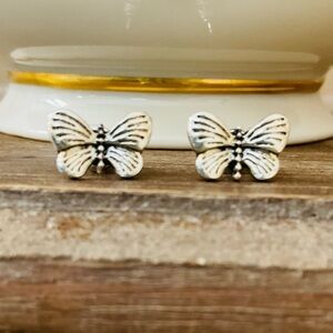 3 For $25  Boho Vintage Silver Tone  Dainty Butterfly Stud Earrings YOU PICK 3